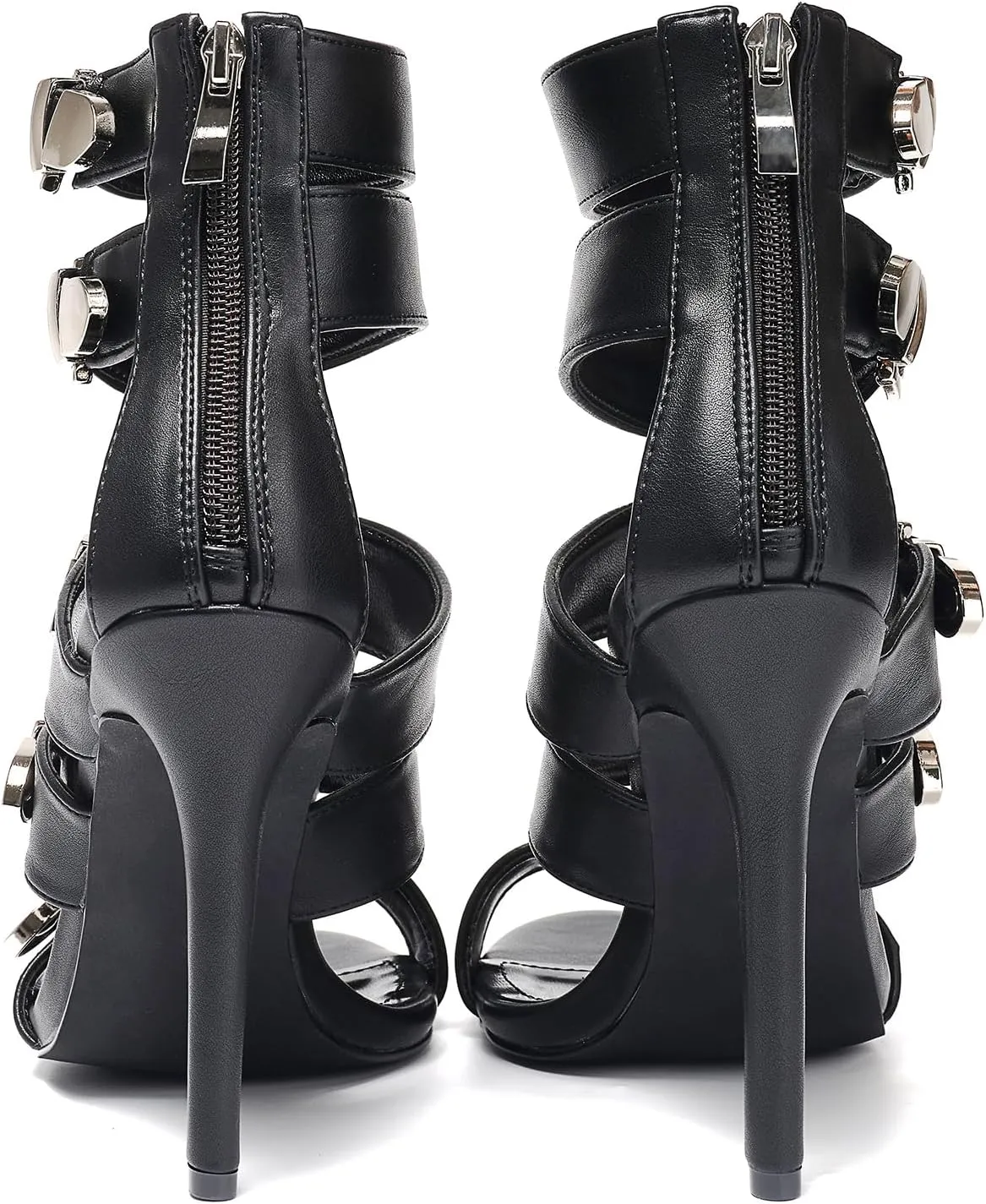 Women's High Heel Sandals 4.3IN Stiletto Oblique Heels, Open Toe, Ankle Strap with Locking Buckle, Gladiator Style for Party, Wedding, Nightclub, Crossdresser-Friendly