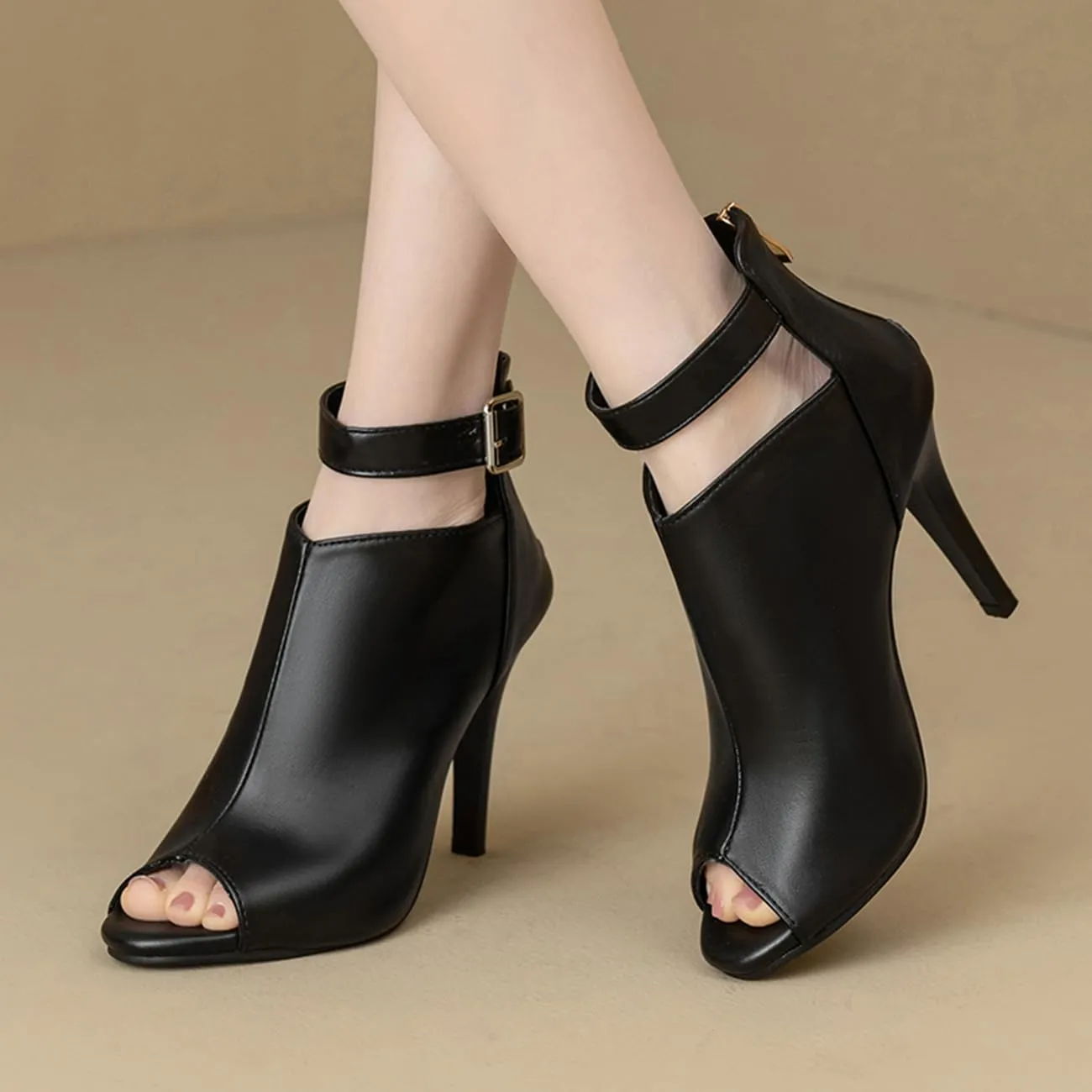 Womens Stiletto Heel Sandals Back Zipper Gladiator High Heel Sandals