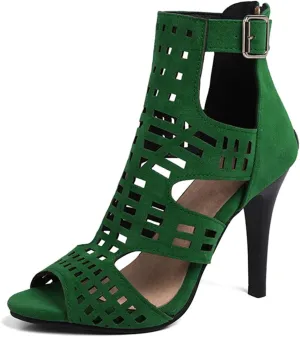 Womens Stiletto Heel Sandals Back Zipper Gladiator High Heel Sandals