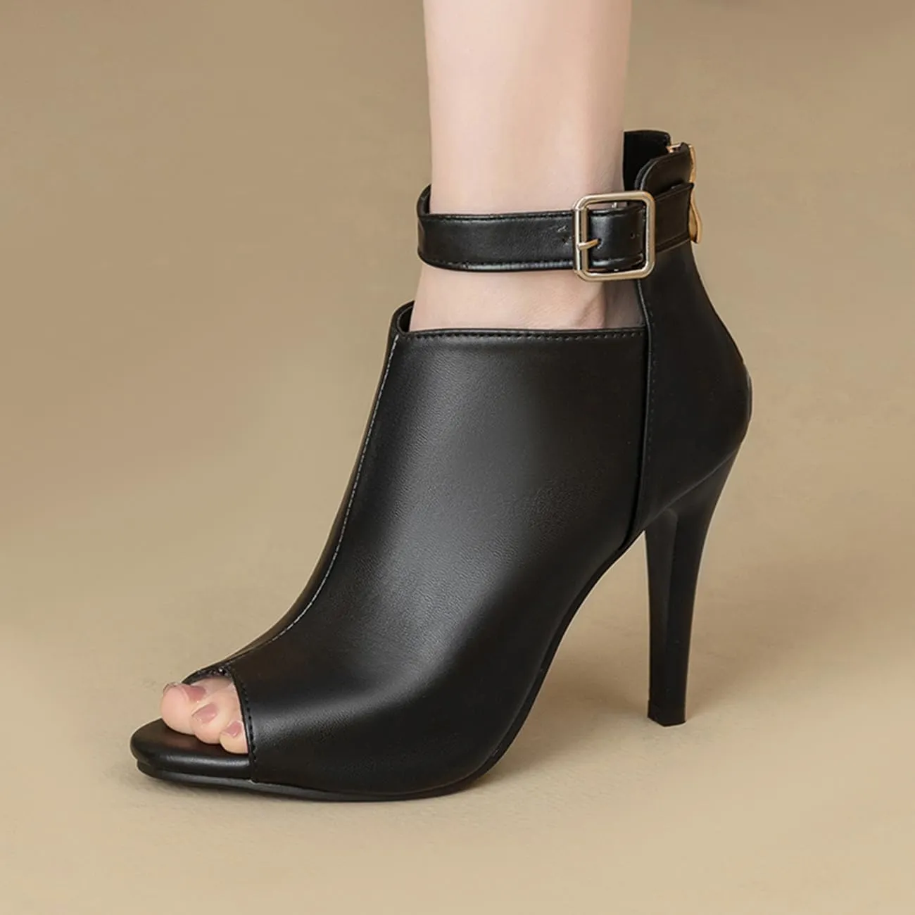 Womens Stiletto Heel Sandals Back Zipper Gladiator High Heel Sandals