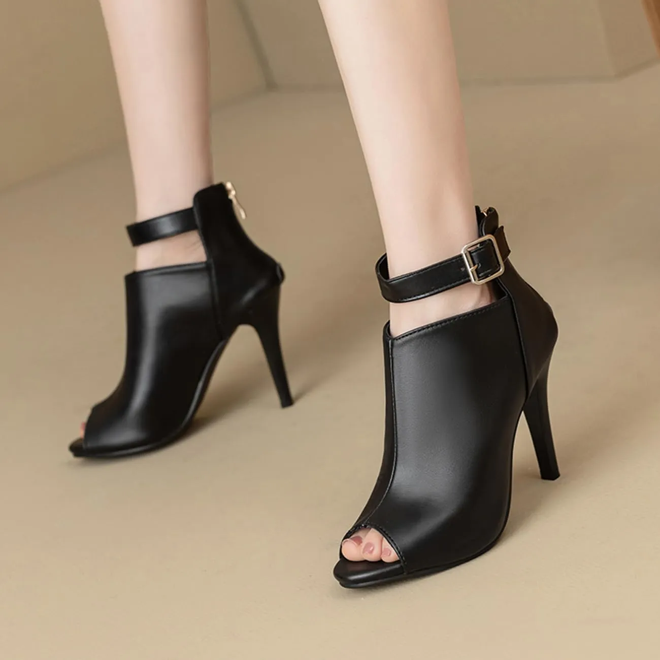 Womens Stiletto Heel Sandals Back Zipper Gladiator High Heel Sandals
