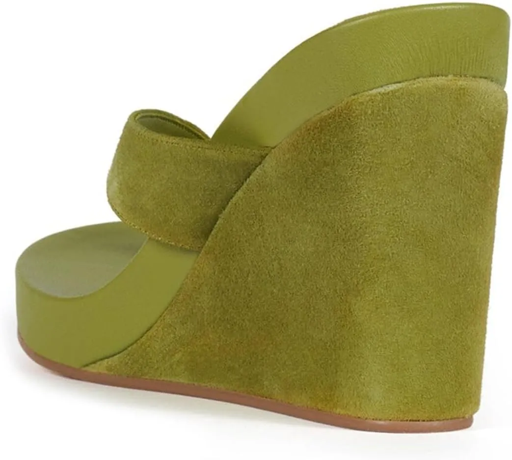 YDN Women's Wedge Heel Flip Flops Sandals Open Round Toe High Heels Slip On Dressy Party Thong Shoes Size 4-16 US