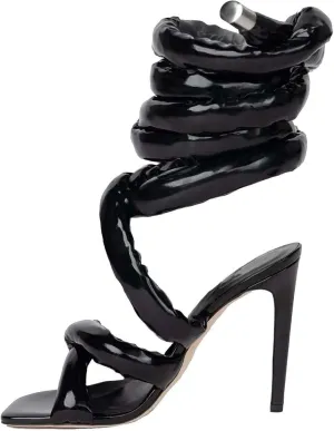 Yishaweiqi Strappy Sandals for Women Rope Lace up Gladiator Sandals Sexy Square Open Toe Stiletto High Heels Tie Up Heeled Sandals for Women