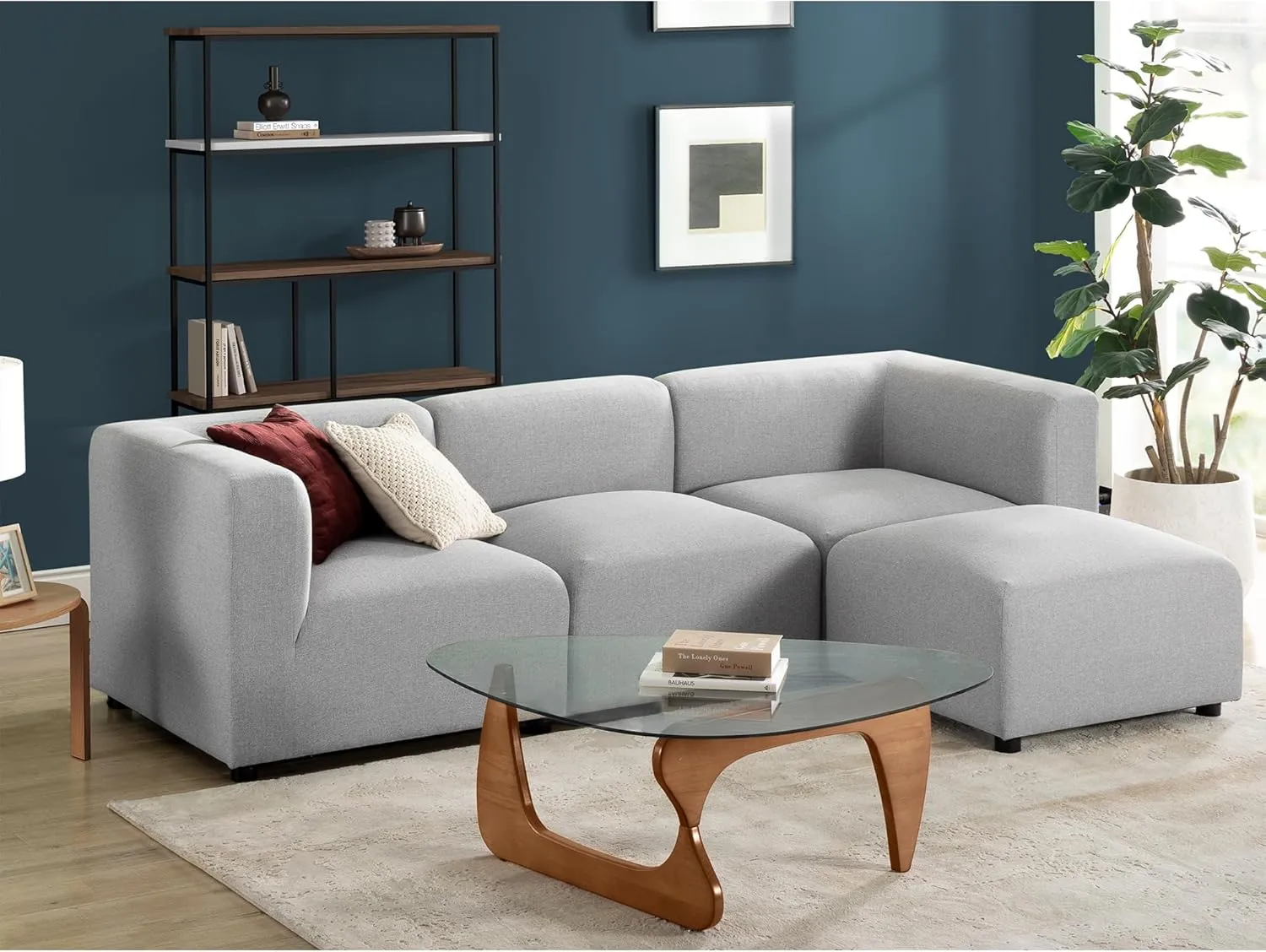 ZINUS Luca Reversible Chaise Sectional Sofa, Modern Style, Flexible Modular Design, Easy Tool-Free Assembly, Grey
